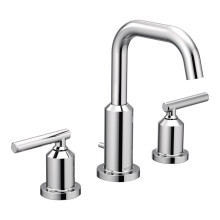 Moen Gibson Chrome Two-Handle 8-Inch Widespread High Arc Modern Bathroom Sink Faucet Valve Required T6142