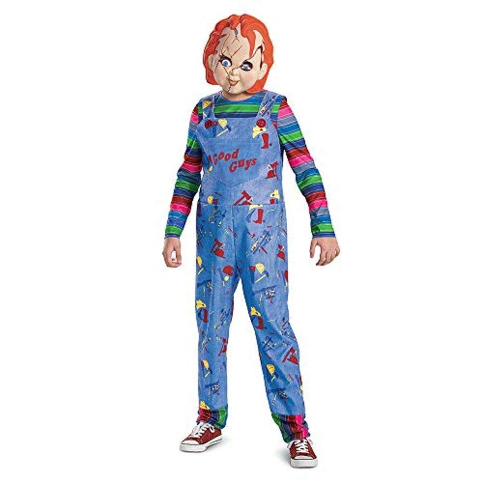 Disfraz De Chucky Para Ni Os, Disfraz Oficial De Chucky Y M Scara, Talla Infantil Cl Sica (10-12 A Os)-image