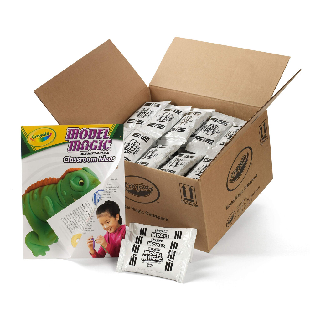 Crayola Model Magic Modeling Compound,1 Oz Packs, 75 Packs, 6 Lbs 13 Oz White