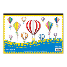 BAZIC Bouwpapierblok 16 vel, 18"" x 12"""", diverse kleuren voor vouw-gesneden lijm, cadeau voor klaslokalen, school thuis, doe-het-zelf, 1 pak