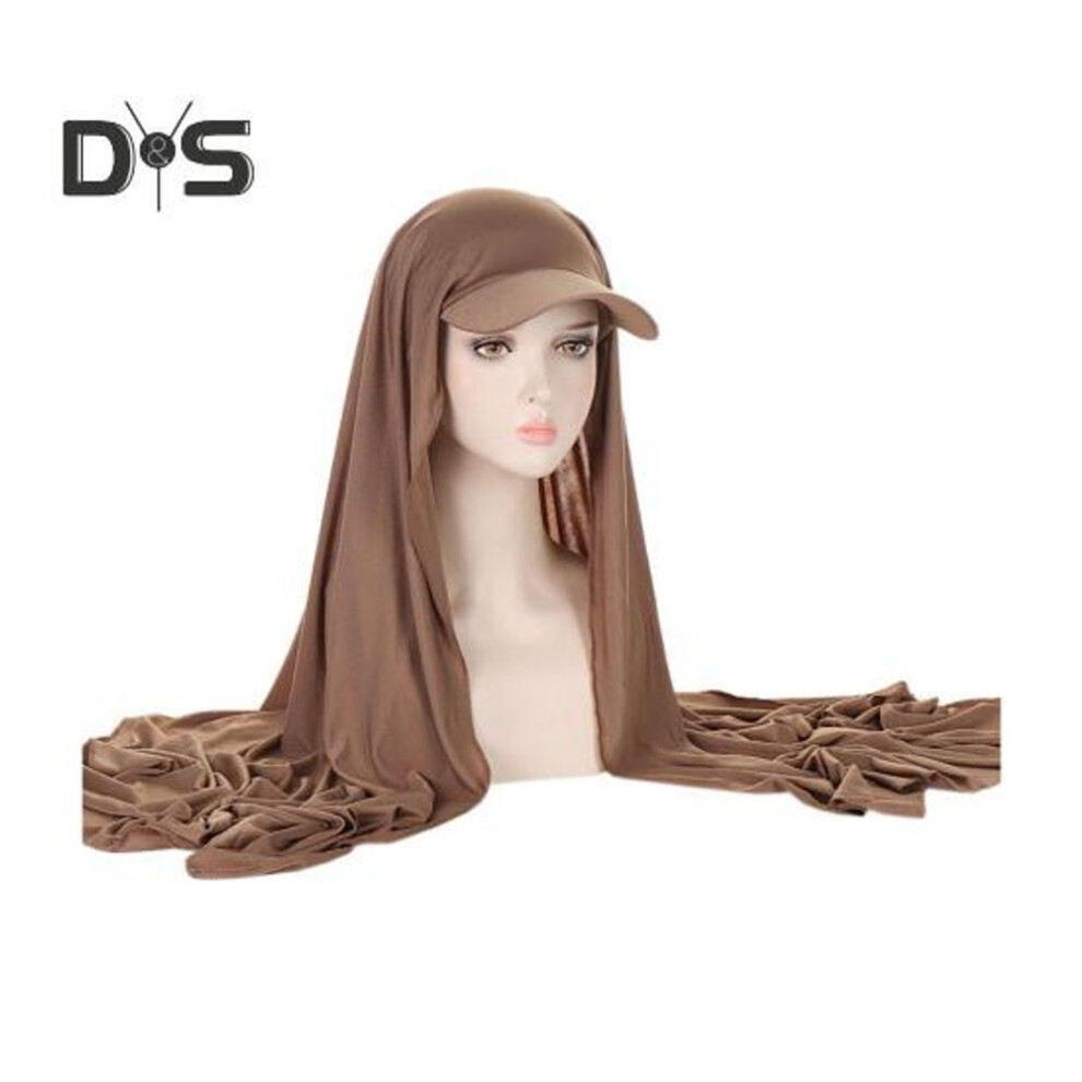 (khaki) Women's Brim Bandana Scarf Cap Sun Visor Turban Headscarf Headwraps Skull Cap for Travel Beach Outdoor Activities