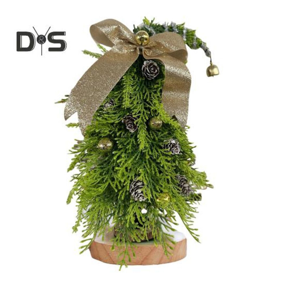 (as the picture, C) Mini Christmas Tree Decoration Realistic Artificial Xmas Tree Desktop Ornament Home Office Bookshelf Small Green Tree Decor Holiday Gift