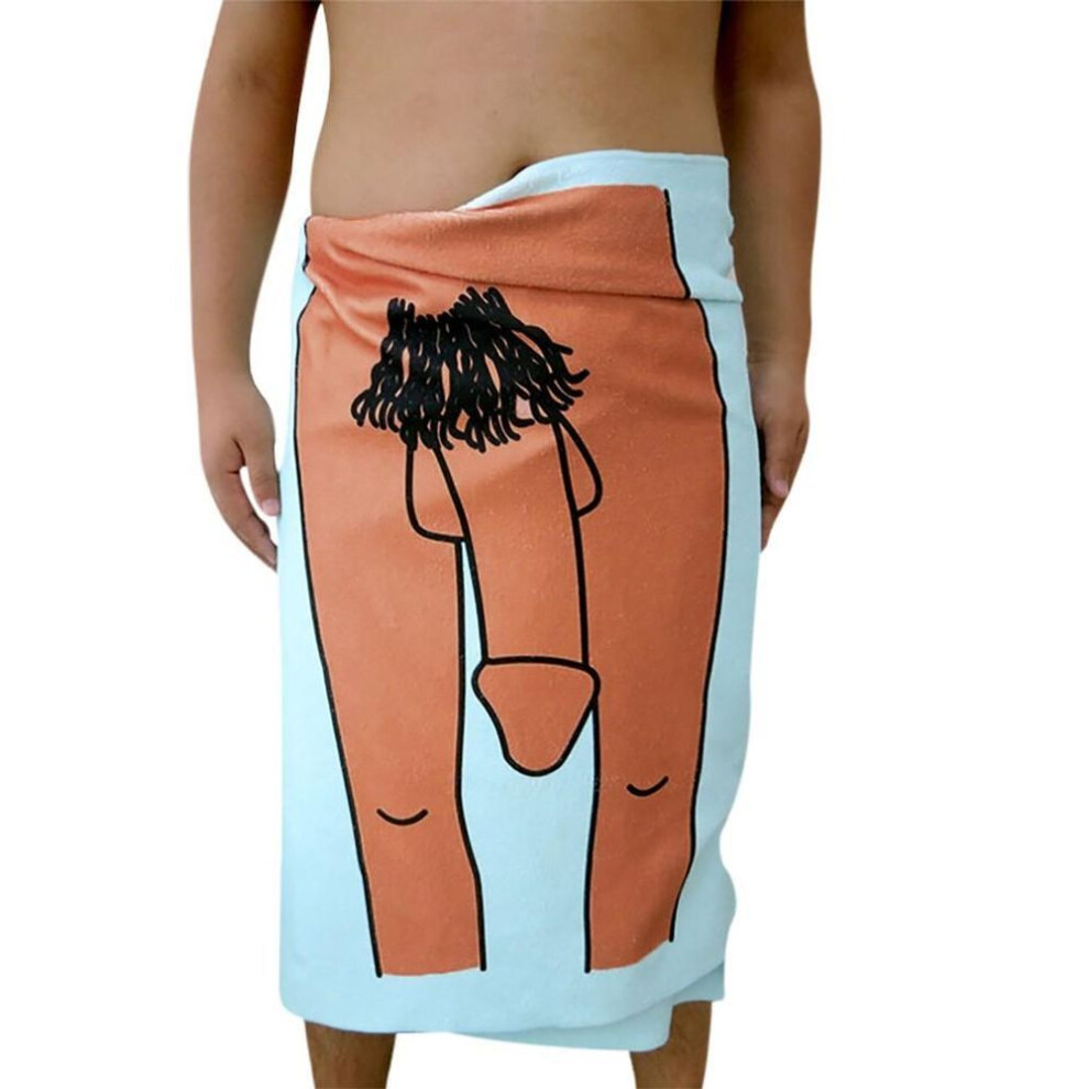 (light blue, M) Bath Towel Man Creative Funny Shower Body Wrap Soft Blanket Table Cloth Yoga Mat