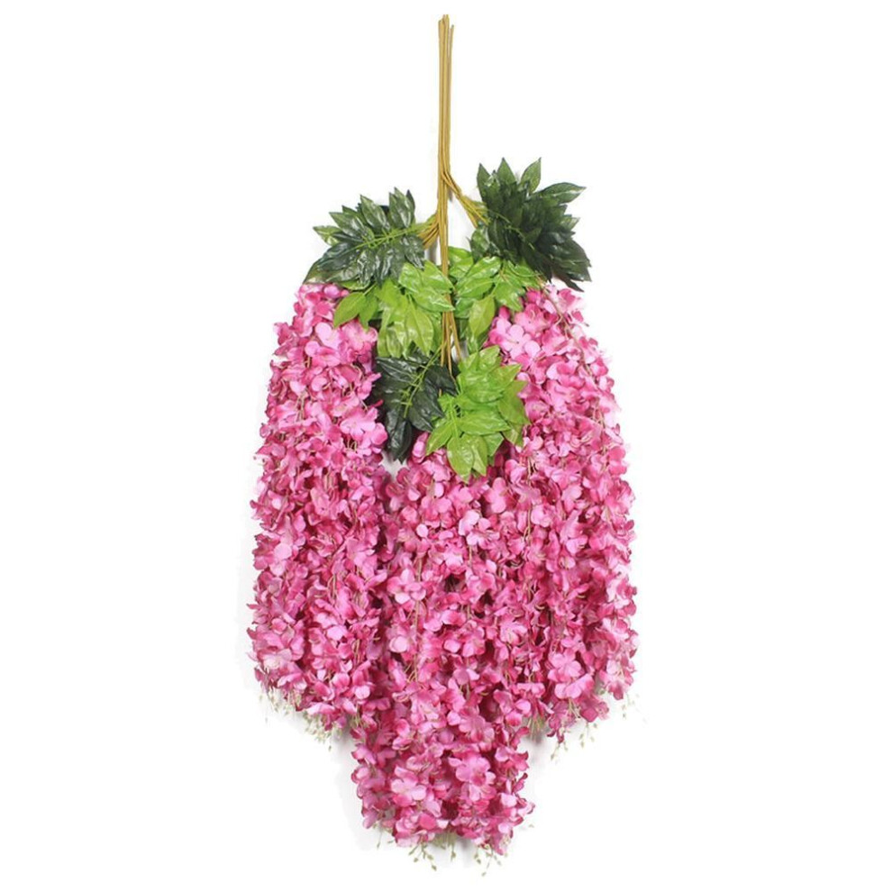 (purple,red) Blooming Bouquet Artificial Wisteria Flower Plant Wall Hanging Vine Wedding Garden Home Decor