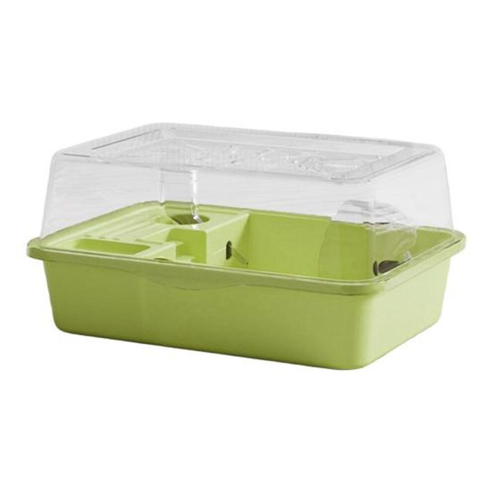 (green) Large Hamster Cage Top Openable Guinea Pig Cages with Water Bottle Exercise Wheel Double Layer Small Animals Playing House for Bunny Mice Hedgehog