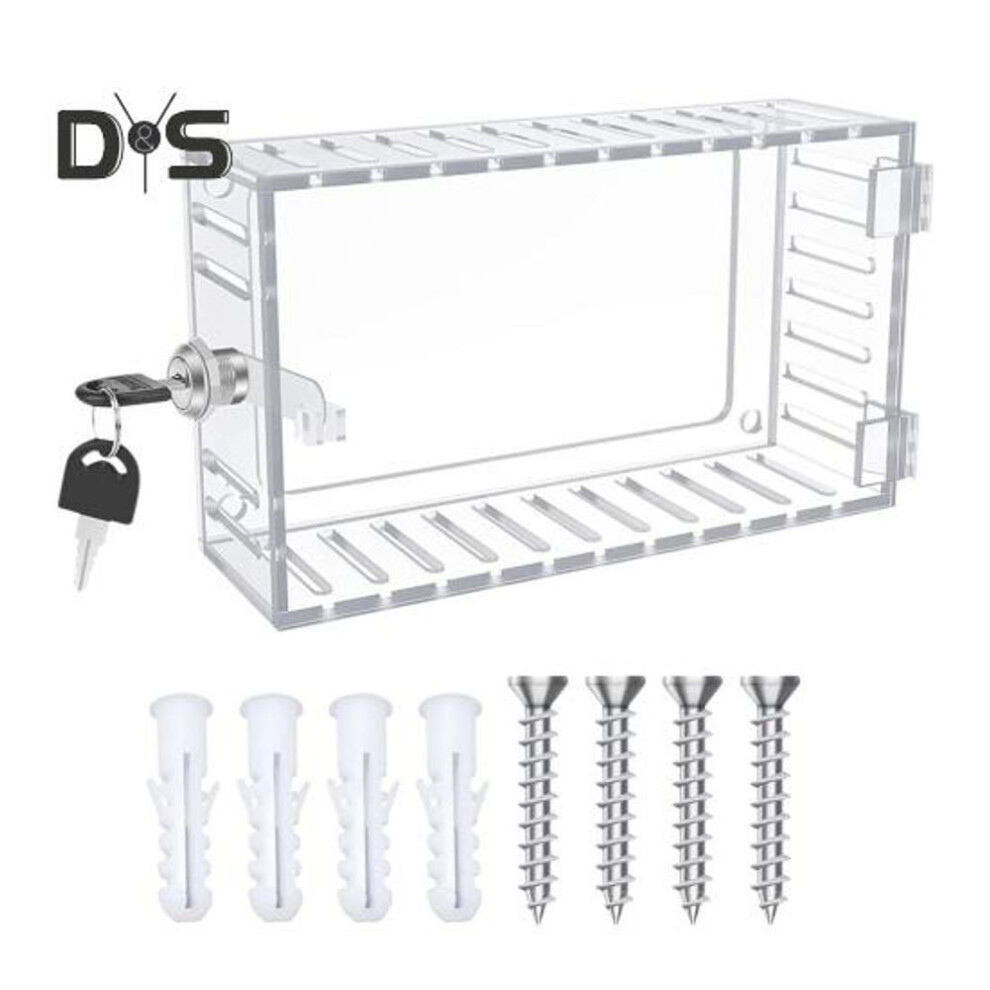 Thermostat Cover With Key Lock Transparent Simple Installation Universal Thermostat Lock Box Thermostat Guard