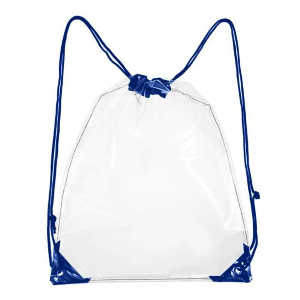 (blue) Clear Waterproof Pvc Drawstring Bag Adjustable Large Capacity Stadium Travel Beach Storage Backpack Outdoor Supplies