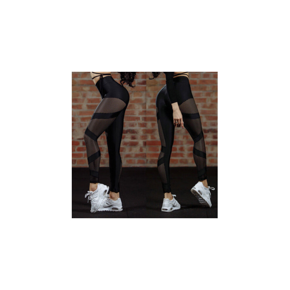 (Black,L)Us Femmes Sports Yoga Entraînement Gym Fitness Leggings Pantalon Vêtements Athlétique