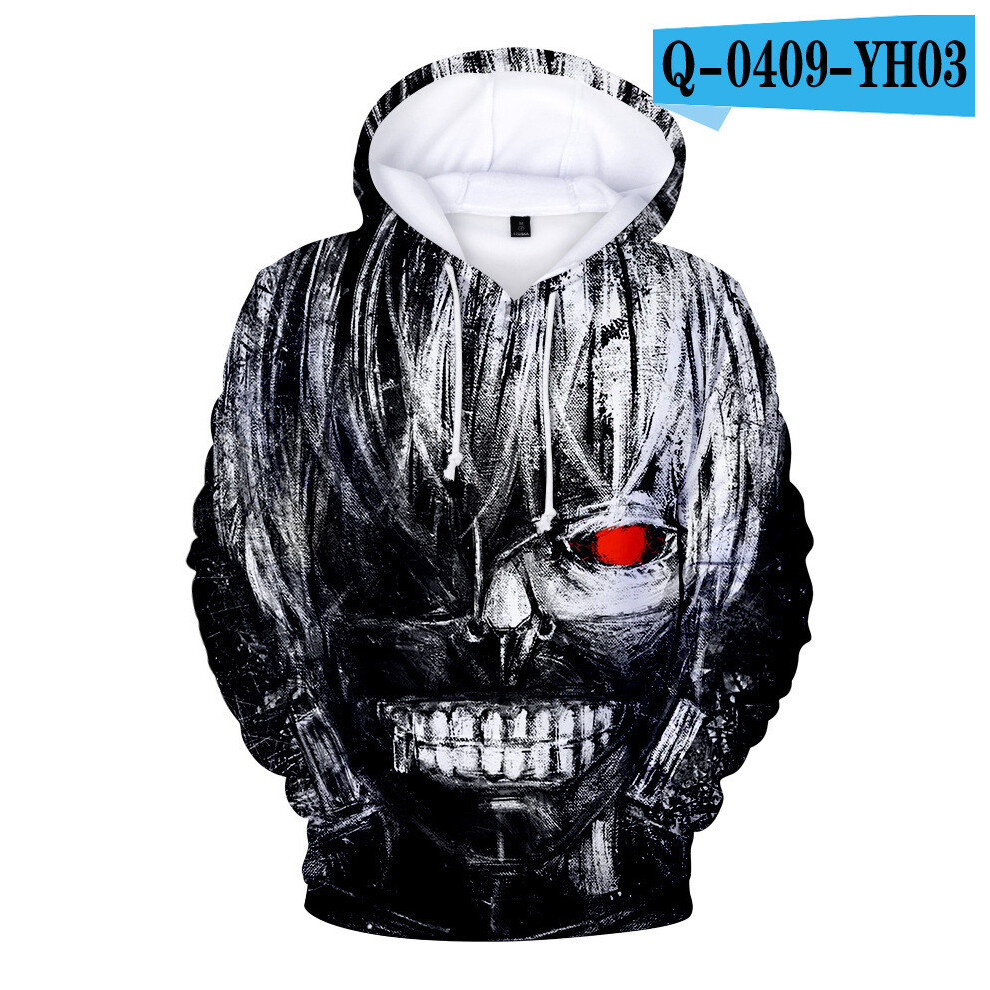 (C,4XL)Sweat à capuche décontracté imprimé 3D animé Tokyo Ghoul Japan pour femme