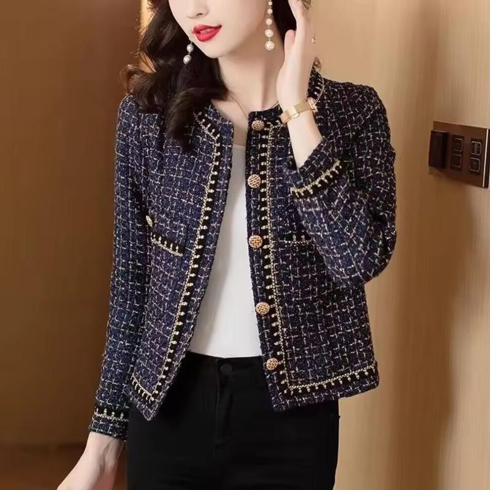 (as the picture, XL) Women Fashionable Long Sleeved Small Fragrant Style Jacket Autumn Winter Female New Niche Lace Top, Slimming Short Jacket