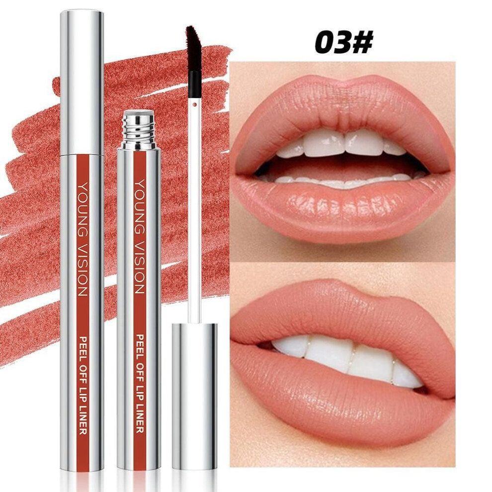 (as the picture, 03) Pink Peel Off Lip Liner Lasting Waterproof Natural Nude Matte Lips Outline Contour Tattoo Lip Stain Dye Tear-off Lipstick Makeup
