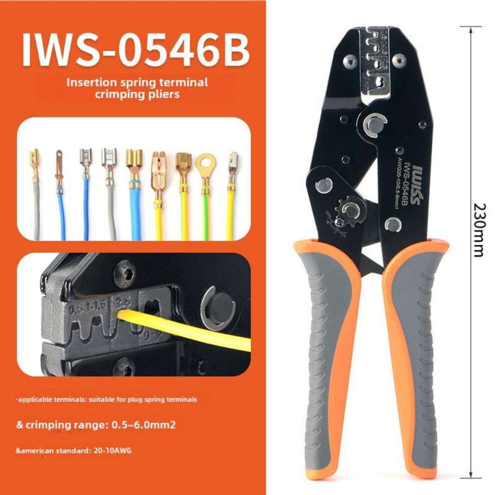Automotive Wiring Harness Terminal Pliers - IWS-0546B, 4.8/6.3mm Spring Crimping Tool
