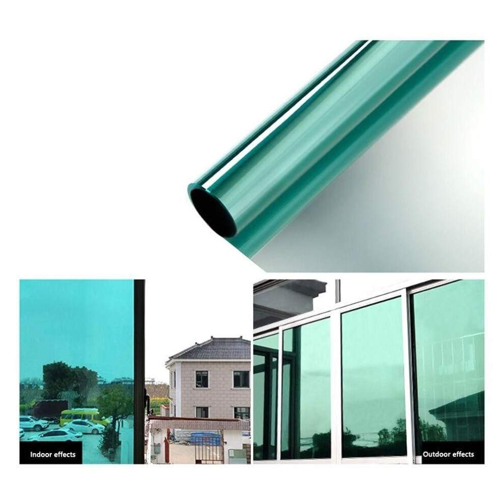 (green) Self Adhesive One Way Mirror Privacy Home Decoration Window Film Foil Glass Sticker UV Blocking