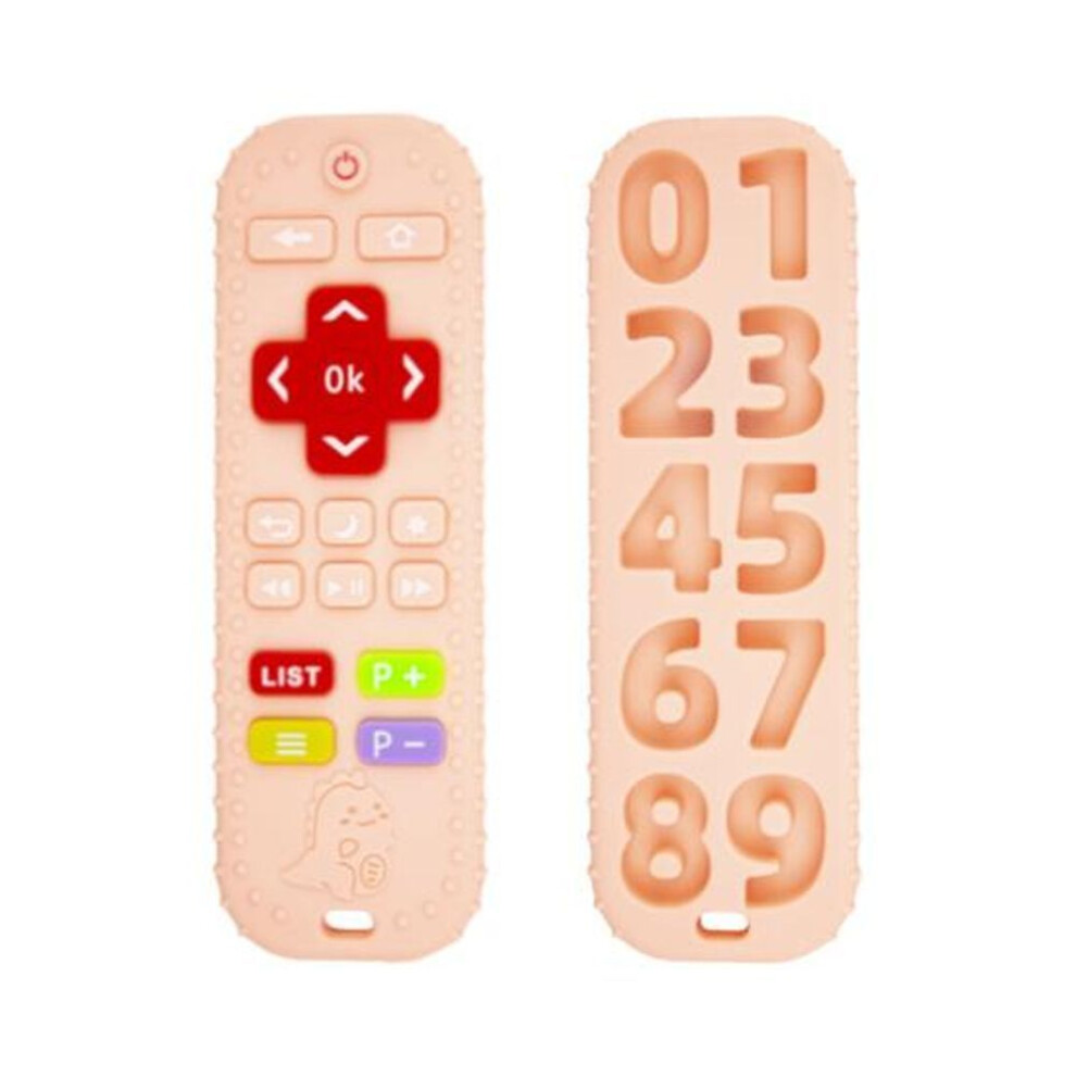 (pink) Simulated Teether Toy Odor-free Sanitary Remote Control Baby's Molar Stick