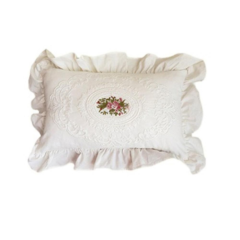 (Style 2) with Lotus Frill French Lace Pillow Cover Soft Pillow Shell  for Adult Children