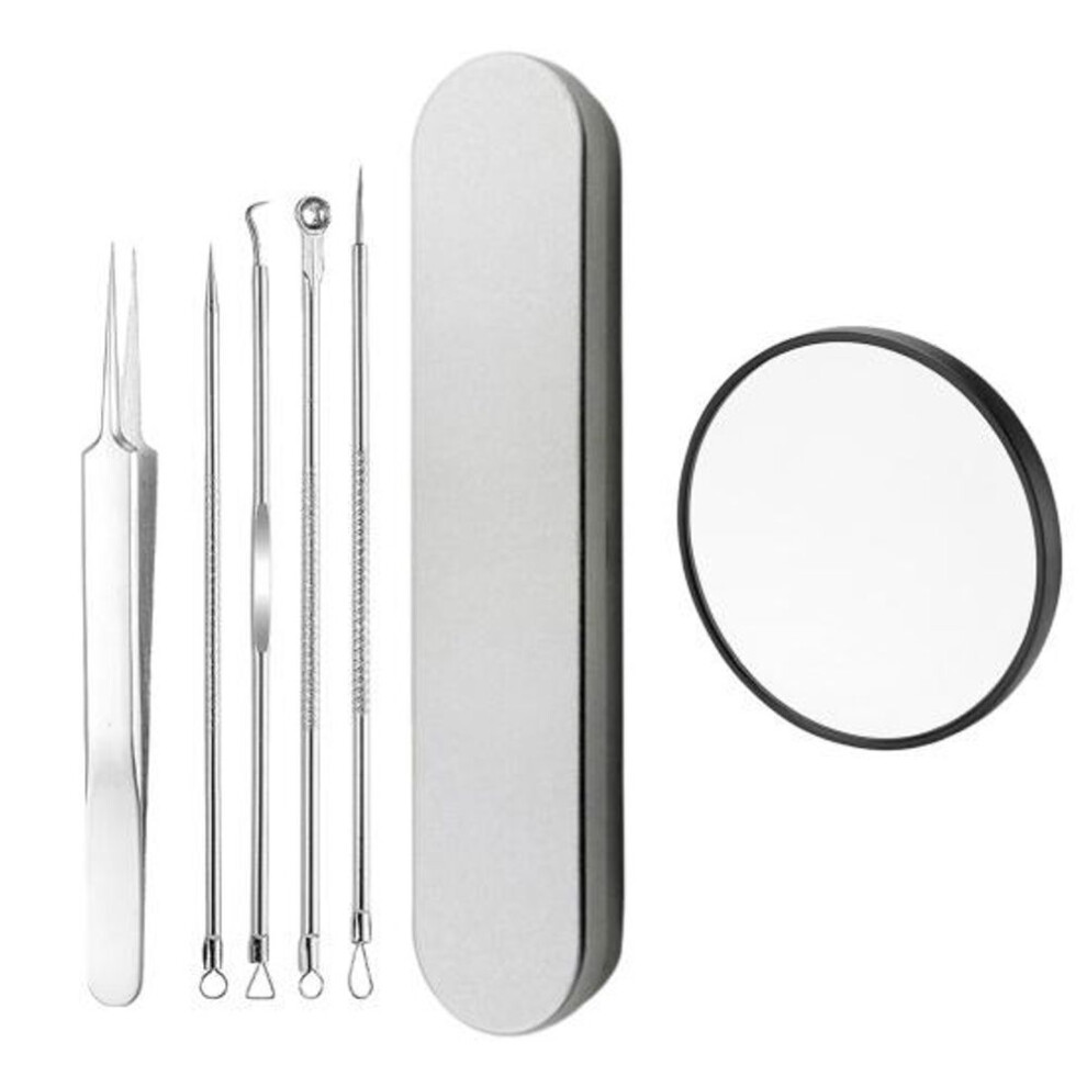 (7pcs) Blackhead Remover Tool Kit Professional Blackhead Extractor with Case And 5x Magnifying Glass for Pimples Blackheads Zit Removing Forehead Facial Nose