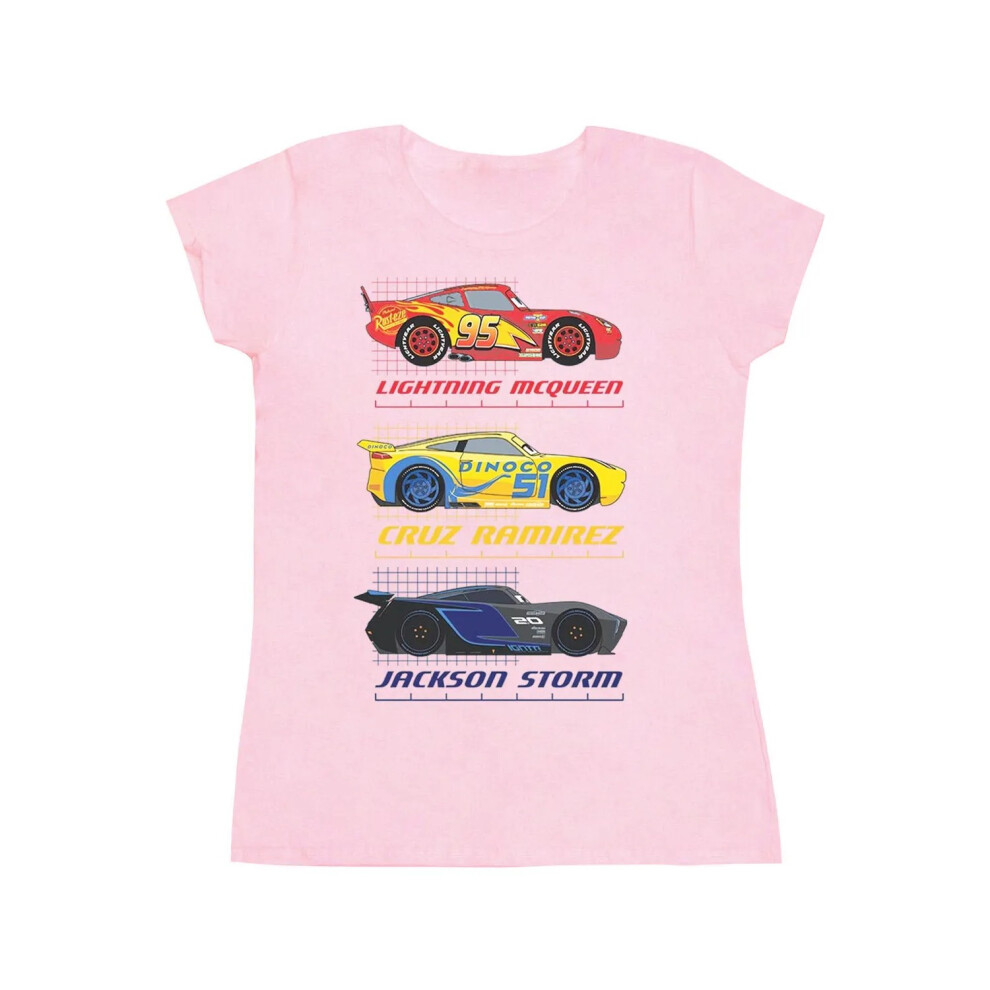 (L, Baby Pink) Cars Mens Racer Profile Cotton T-Shirt