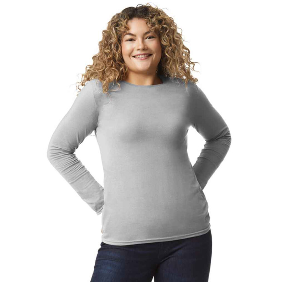 (3XL, Sport Grey) Gildan Unisex Adult Softstyle Plain Long-Sleeved T-Shirt