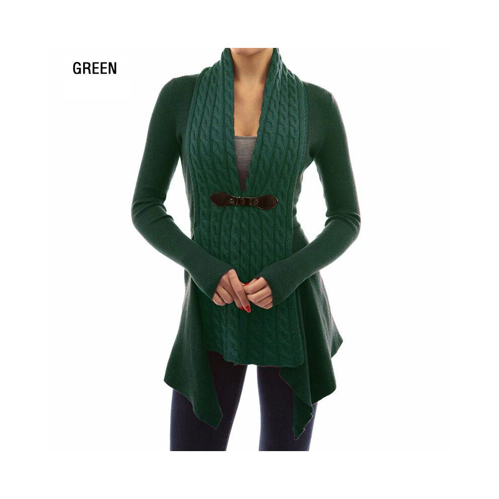 (Green,2XL)Cardigan femme haut polaire fourrure pull veste hiver chaud survêtement manteau