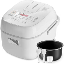 Toshiba Mini Rice Cooker, 3 Cups Uncooked Small Rice Cooker, Steamer & Warmer, With Fuzzy Logic And One-Touch Cooking, 24 Hour Delay