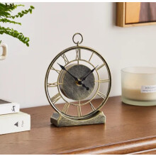 New Churchgate Antique Brass Skeleton Mantel Clock With Freestanding.