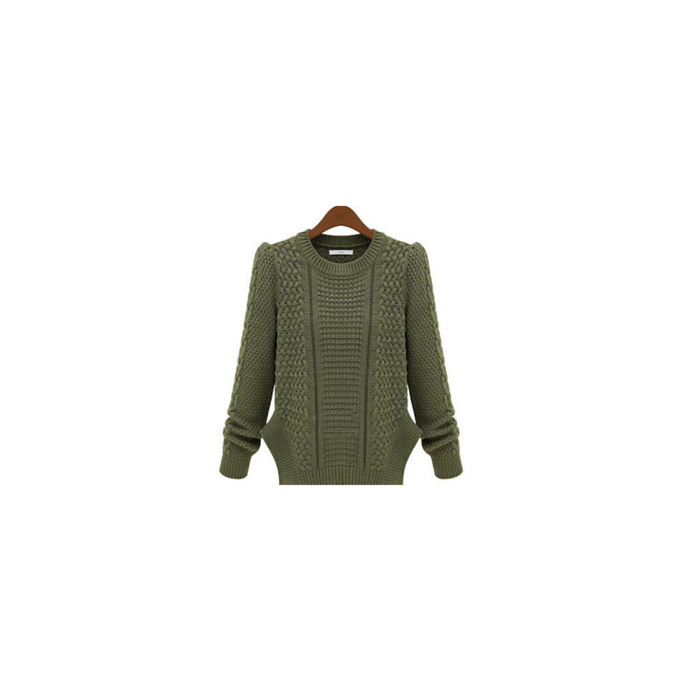 (Vert)Femme Tricot Pull Manche Longue Chandails Hiver Extérieur Haut Cadeau
