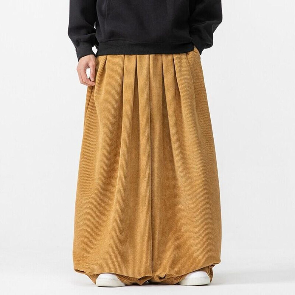 (khaki, 4XL) 2025 Spring Autumn Men Corduroy Wide Leg Pants Men Chinese Styles Loose Warm Casual Hip Hop Trousers Mens Streetwear Pants