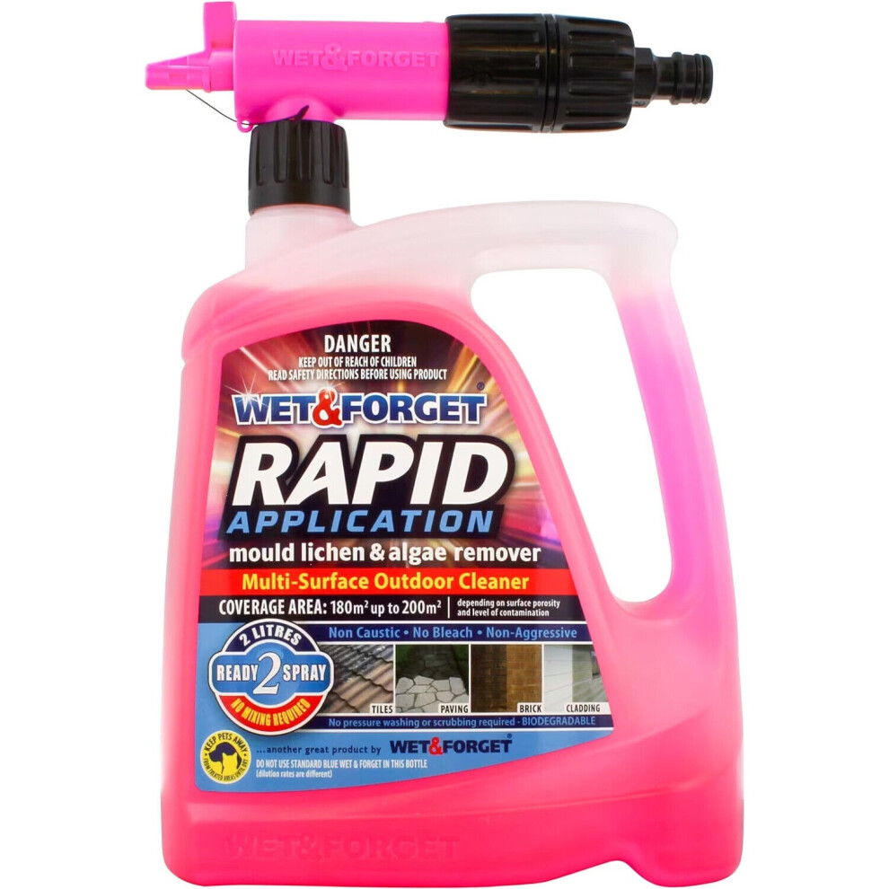 Wet & Forget All Surface Rapid Application Mould ,Lichen & Algae Remover 2L