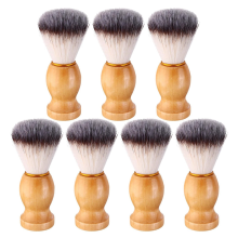 Lot de 7 blaireaux de rasage pour hommes avec manche en bois, outils de salon fabriqués à la main