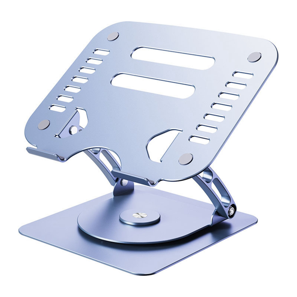 Aluminum Alloy Laptop Stand 360 Rotatable Notebook Holder Liftable For Pc Bracket Tablet Computer- Gray 4853482246536