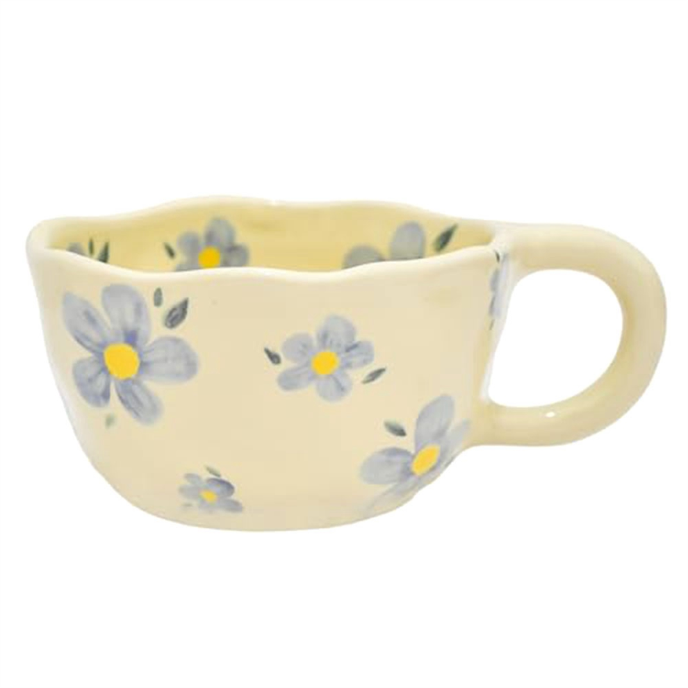 Elegante Tazza Da Caffè In Ceramica Floreale Con Decorazioni Floreali, 250 Ml, Stoviglie Primaverili Per La Decorazione Della Casa, C
