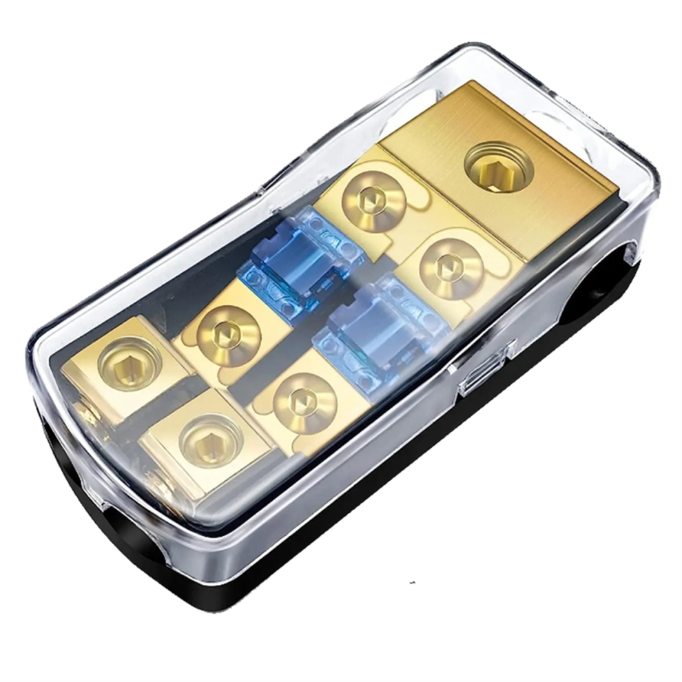 2 Way Anl Fuse Holder, Copper 0/2/4 Gauge To 4/6/8 60 Amp Distribution Block For Car Audio Amplifier 4853482247397