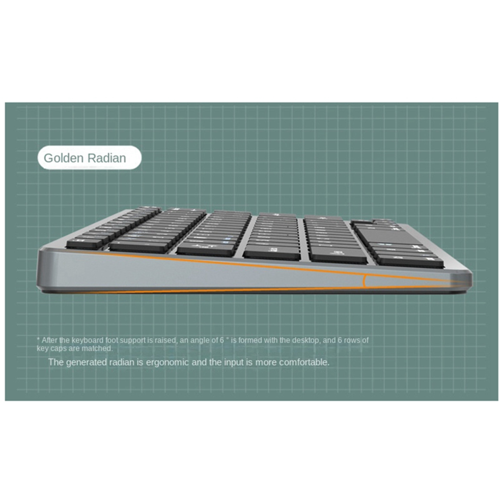 Kit Tastiera E Mouse Wireless Ricaricabile Bluetooth 2.4G Con Combinazione Di Tasti Per Ios/Android/Argento