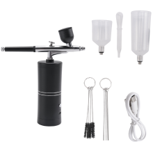 Kit de aerógrafo com compressor, recarregável, sem fio, anti-entupimento, de alta pressão, para pintura de maquiagem em unhas