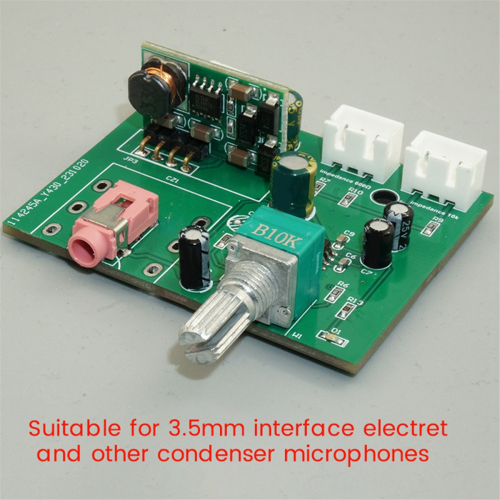 Dynamic Microphone Capacitor Amplifier Preamplifier Mic Pickup Small Signal Amplification Circuit Module 3.5mm Interface 2