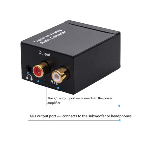 Digital Audio Decoder 3.5mm Jack Coaxial Optical Fiber to Analog Converter SPDIF Amplifier 2