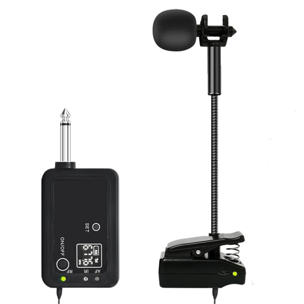 Microfono Wireless Professionale Per Sassofono Uhf Con Collo D'oca Per Registrazione Vocale Dal Vivo Per Tromba, Sassofono, Corno, Tuba