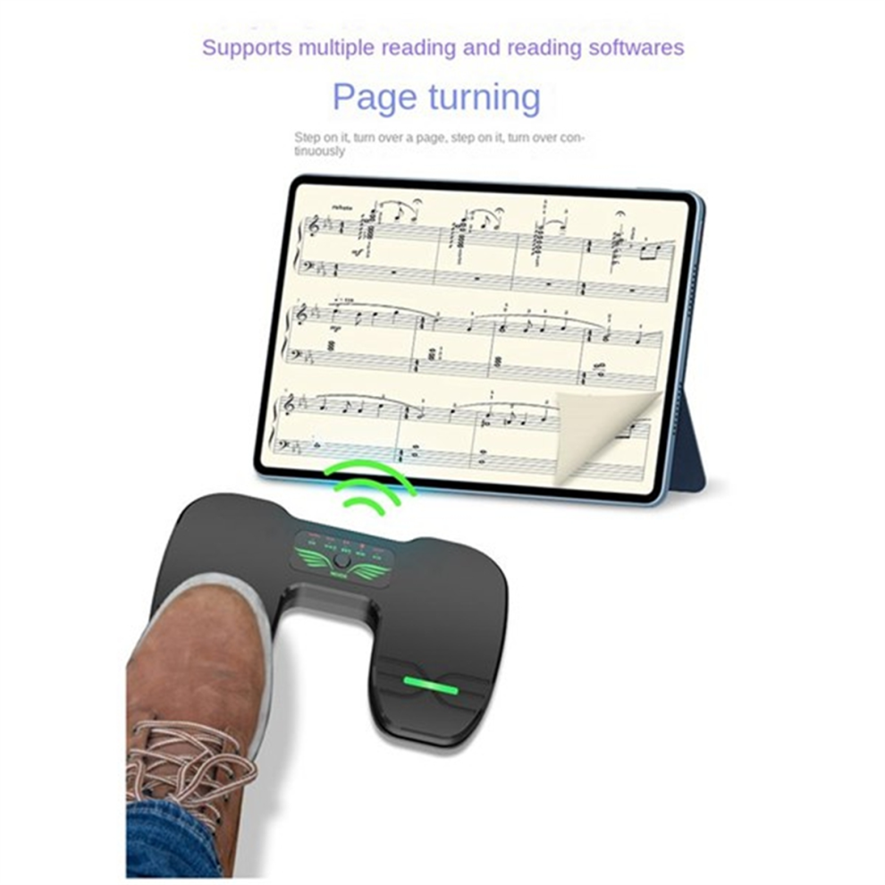 Pedale Wireless Doppio Interruttore Girapagina Musicale Silenzioso Per Tablet Smartphone Antiscivolo
