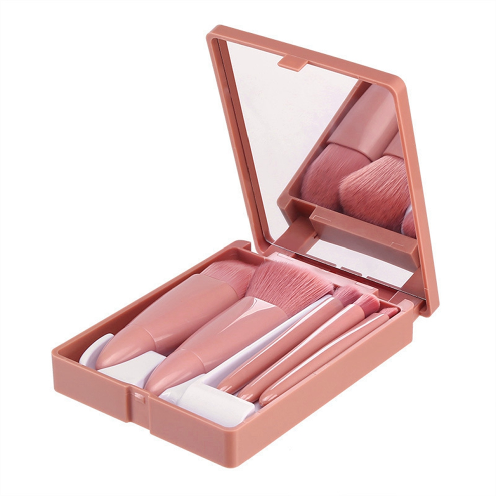 Jojomino Mini 5 Makeup Brushes Multifunctional Brush With Mirror Powder Eye Shadow Blending