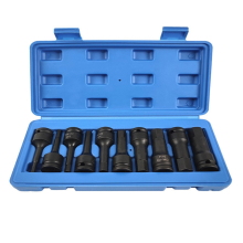 Set di punte esagonali a impatto da 1/2 pollice, cacciavite, set di bussole da 1/2 pollice, misure metriche standard, 10 pezzi