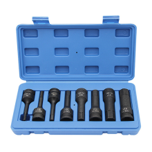 Set di punte esagonali a impatto da 1/2 pollice, cacciavite, set di bussole da 1/2 pollice, misure metriche standard, 8 pezzi