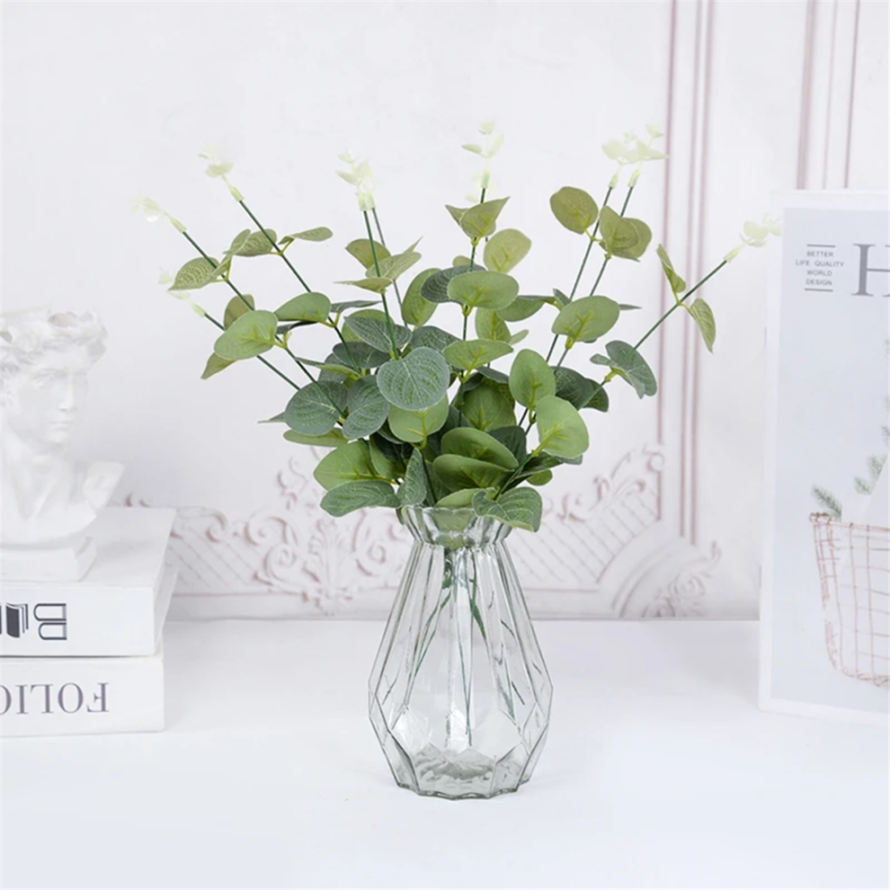 Lot de 20 fausses plantes en soie, feuilles d'eucalyptus, décorations DIY pour maison, jardin, mariage, scrapbooking, fleurs artificielles