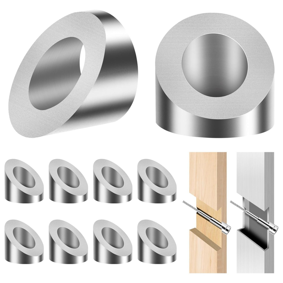 33 Beveled Angle Washers 9Mm, For 8Mm Cable Railing Hardware Kit, Stair Deck Metal Wood Aluminum End Posts, Diy 4853482269290
