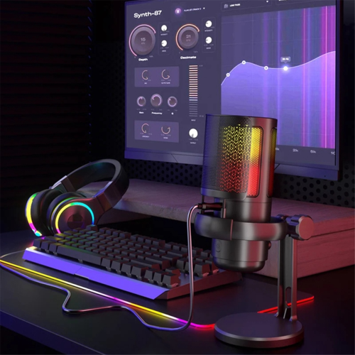 Gaming RGB Microphone, USB PC Mic for Streaming, Podcasts, Recording, Condenser Computer Desktop on // 1