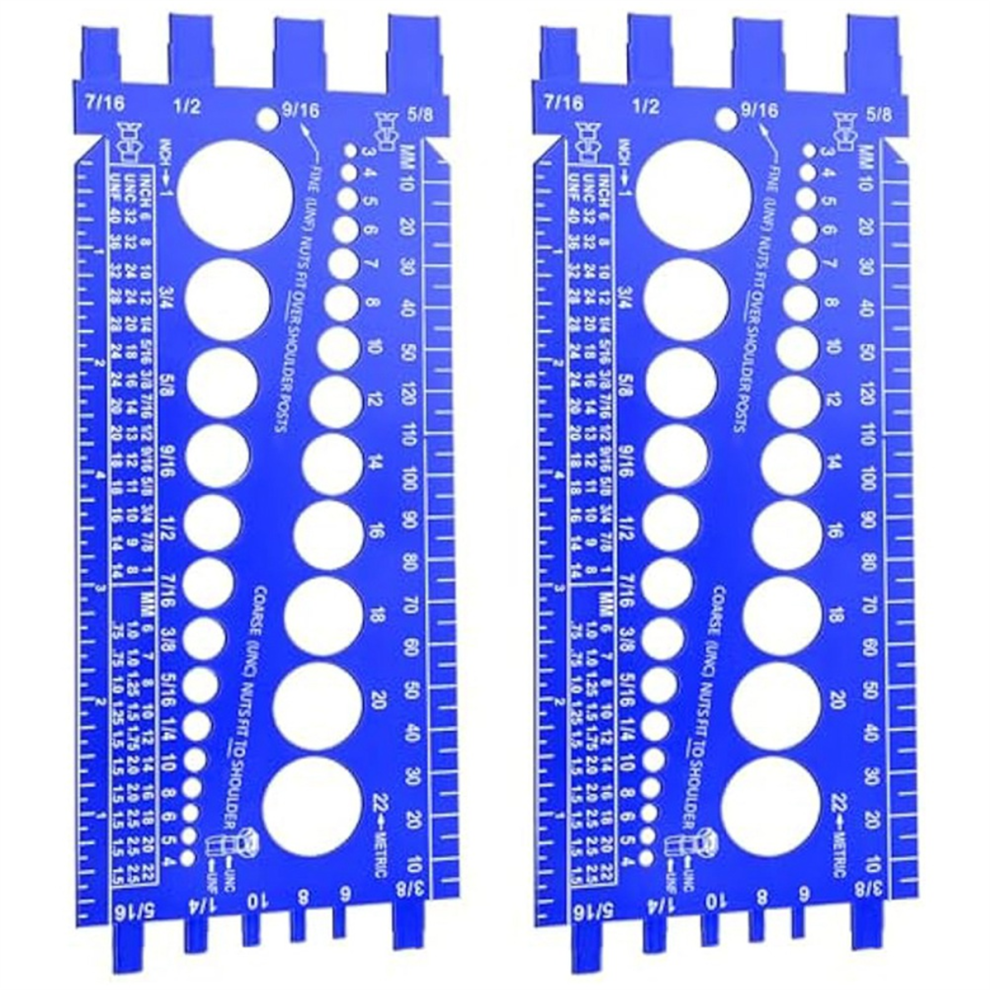 2Pc Nut Bolt Thread Gauge Checker Size And Measure Identifier 4853482270548