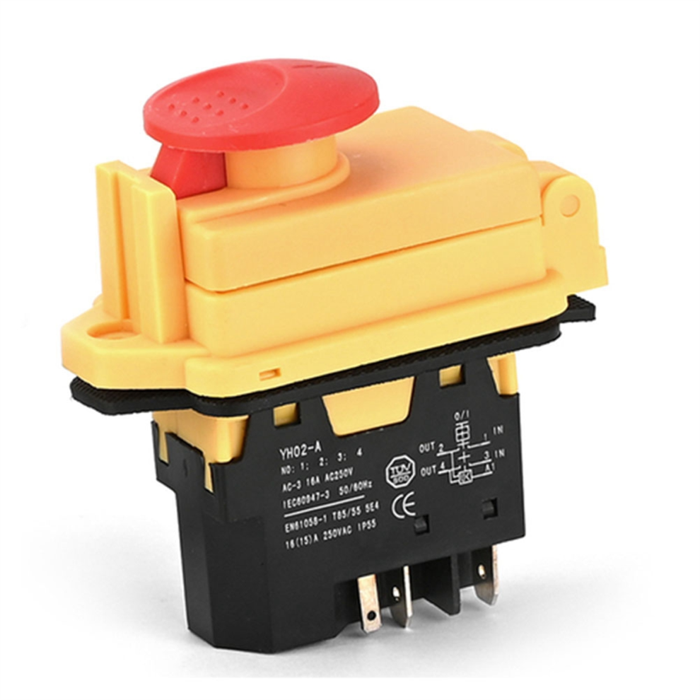 Yh02-A Electromagnetic Switch 250V 16A 5Pin Start Push Button For Machine Tool Equipment Waterproof 4853482272931
