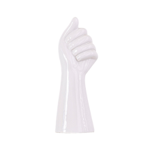9Inch Modern Art Ceramic Flower Vase Hand Holding Plants Container,Tabletop White Arm for Home Office,White