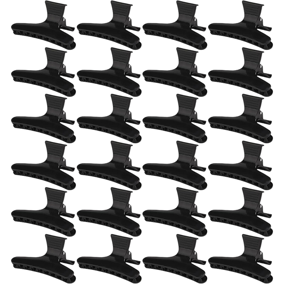 Jojomino Unisex Black 24 Pcs Butterfly Hair Clips Large Clamp Accessories For Clip Thick Hairdresser Clamps