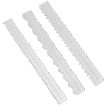 Régua de borda irregular com 3 estilos, régua de metal para artesanato, rasgo de papel para relevo com réguas serrilhadas para scrapbook