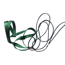 Guinzaglio per imbracatura per pappagalli, cinghie di trazione per voli all'aperto, regolabile, anti-morso, corda di addestramento, verde M